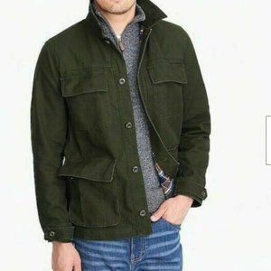 J.CREW Mercantile Flannel Lined Barn Jacket Mens Large Olive Military Green